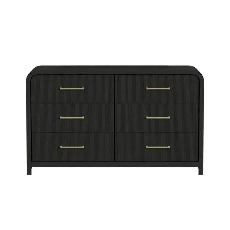 Ridgemont 62" Dresser with 6 Drawers by Elements - Black