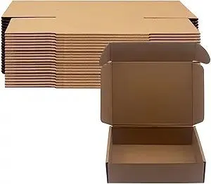8x6x2 inch Shipping Boxes Pack of 25, Brown Corrugated Cardboard Box Mailer Boxes for Packaging Small Business Shipping,Recyclable Moving Storage Mailing Boxes Bulk Book Literature Gift Giving