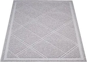 Amazon Basics Less-Mess Cat Litter Box Mat, Unscented, 24" x 35", Grey