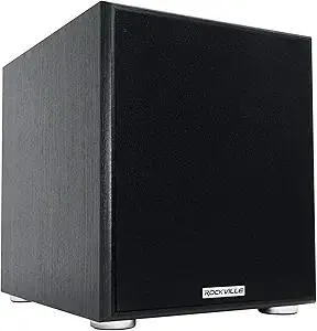 Rockville Rock Shaker 10" 600W Powered Home Theater Subwoofer, Deep Bass, Adjustable Crossover, Compact Design, Perfect for Movies and Music