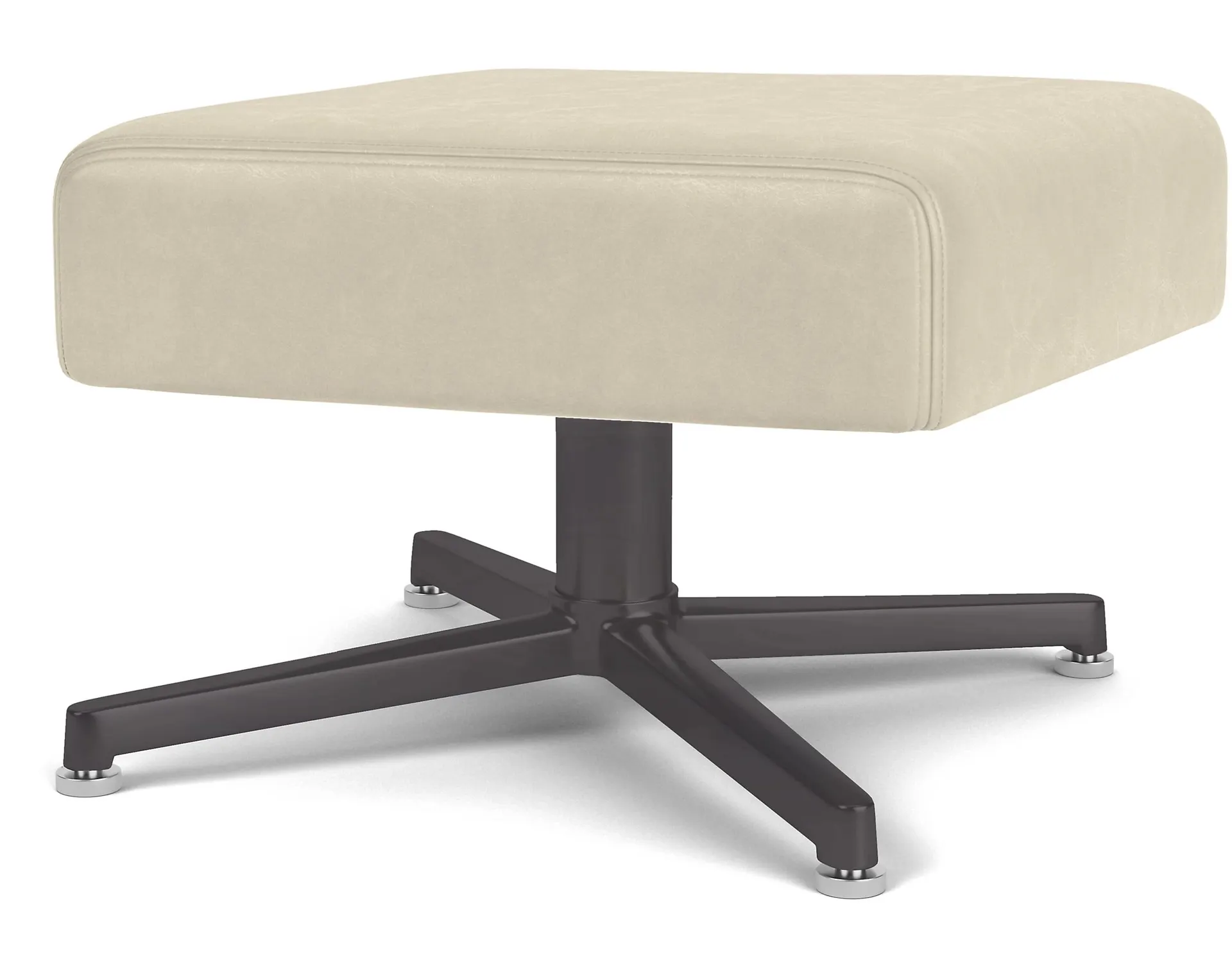 Boden 22w 22d 17h Ottoman w/Pedestal in Urbino Ivory Leather