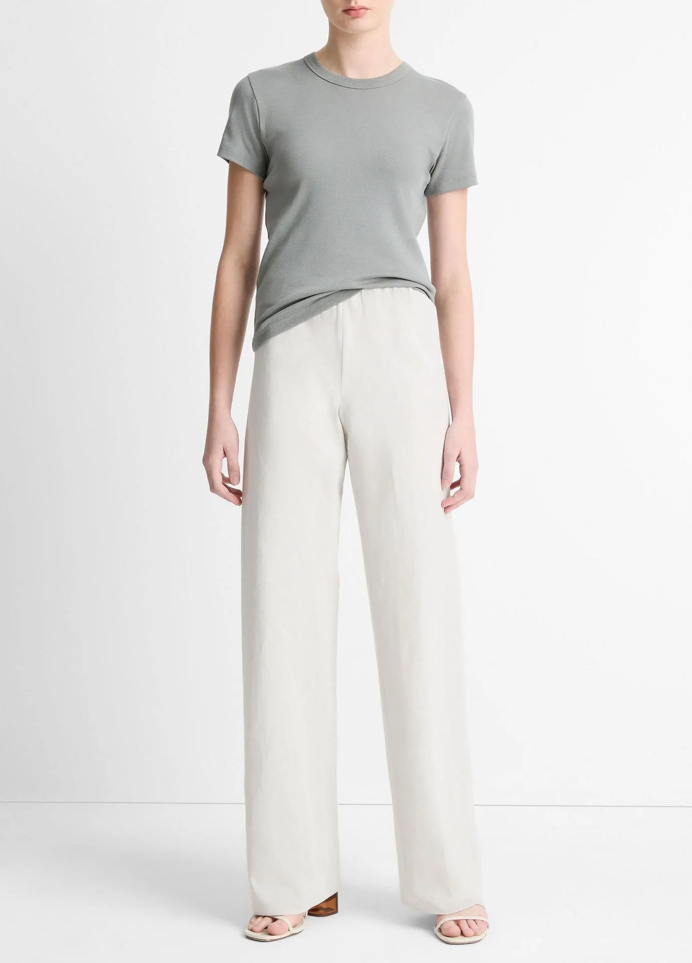 Cotton-Blend High-Waist Bias Pant
