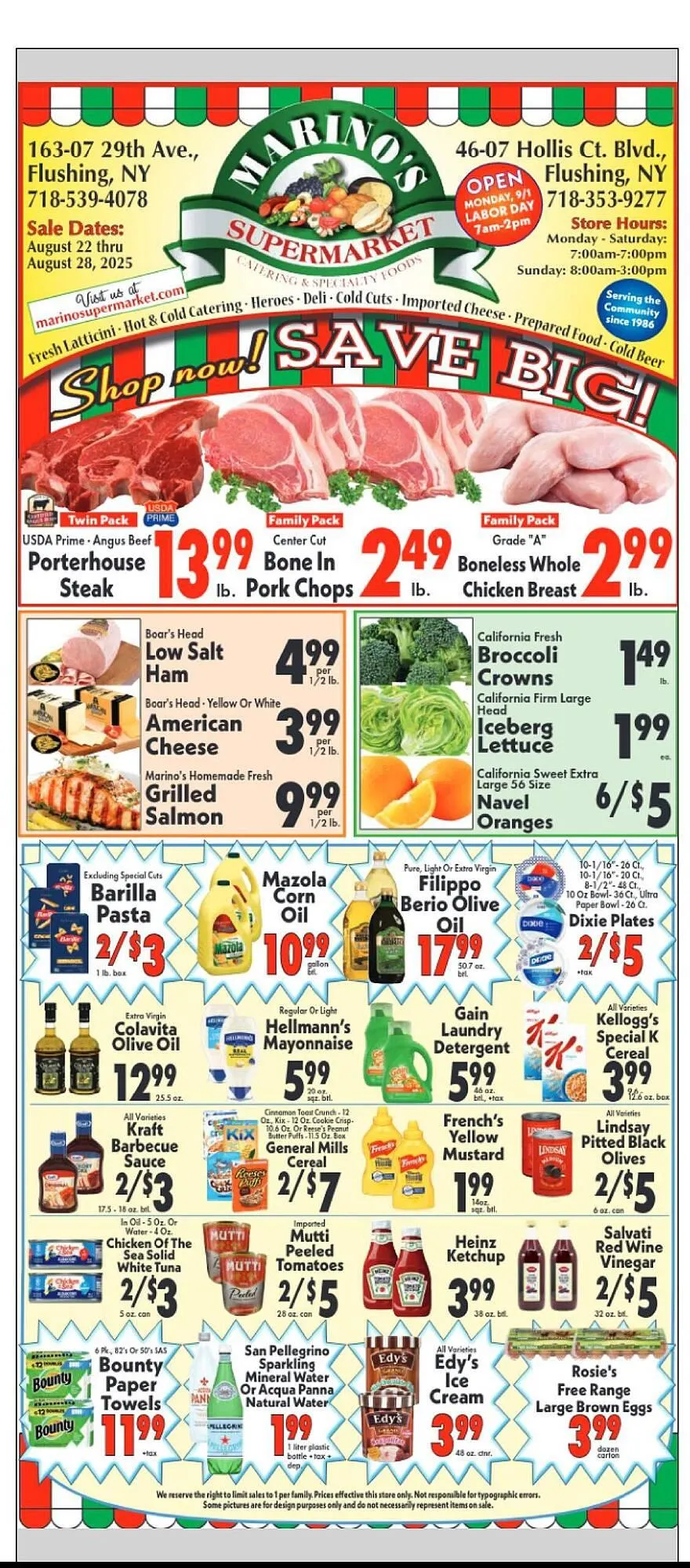 Weekly ad Marino's Supermarket Weekly Ad from August 29 to September 4 2025 - Page 1