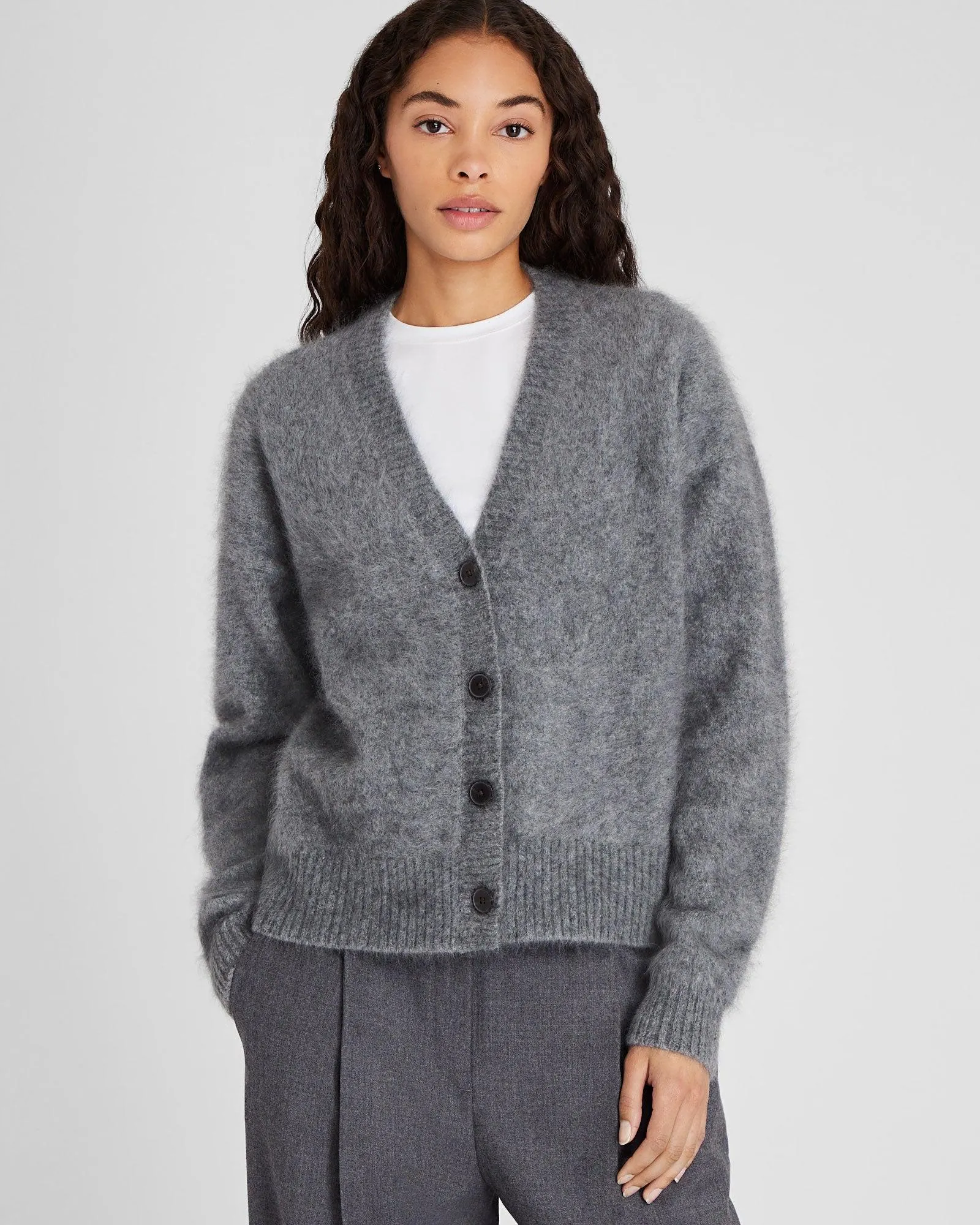 Brushed Cashmere Cardigan