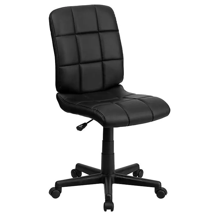 Flash Furniture Clayton Armless Vinyl Swivel Mid-Back Quilted Task Office Chair,
