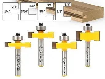YONICO Router Bits Set Slot Cutter 4 Bit 1/4-Inch Shank 14481q