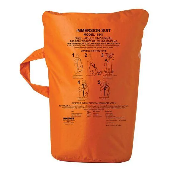 Immersion Suit Bag USCG/SOLAS/MED, Orange, Adult/Universal