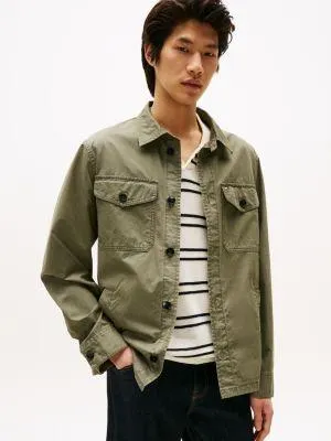 Water-Repellent Utility Shirt Jacket