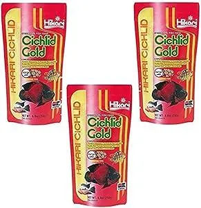 HIKARI (3 Pack) Cichlid Gold Floating Pellets for Pets, Mini - 8.8-Ounce Each