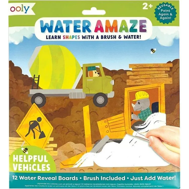 Water Amaze Water Reveal Boards - Helpful Vehicles 13 Piece Set