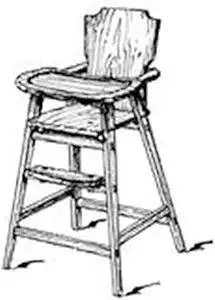 Woodcraft Project Paper Plan To Build 60'S Era High Chair - Material Not Included