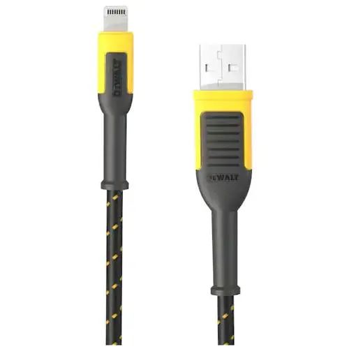 DeWalt Reinforced Braided Cable For Lightning to USB 10 ft.