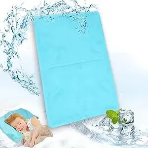 Pillow Cooling Pad Mat, Pillow Cold Pillow Injuries, Perfect for Night Sweats, Migraines, Fevers, Hot Flashes, Place on Pillow, Reusable (Green)