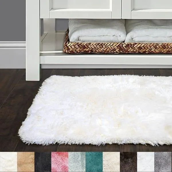 Sweet Home Collection Faux Fur Bath Rug (Available in 10 colors and 3 sizes)