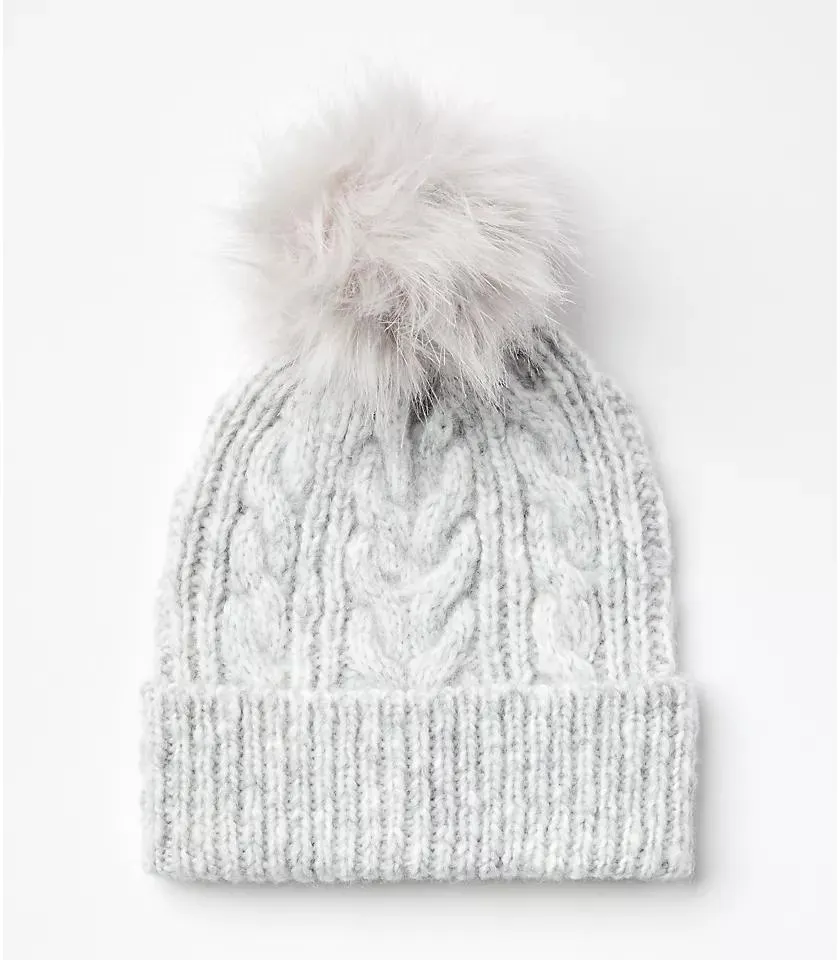 Cable Pom Pom Beanie