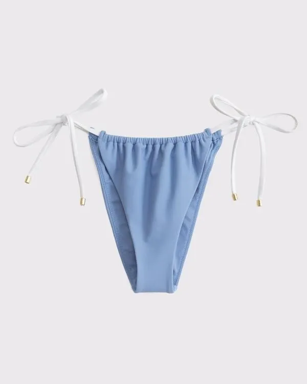 Low Rise Ruched Tie-Side Cheeky Bottom