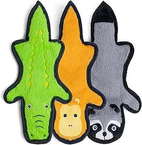SHARLOVY No Stuffing Dog Toys Crinkle Squeaky, Long Lasting Chews for Aggressive, Durable Plush Dog Puppy Chew Toys for Teething, with 6 Tough Layers for Small Medium Large Breed