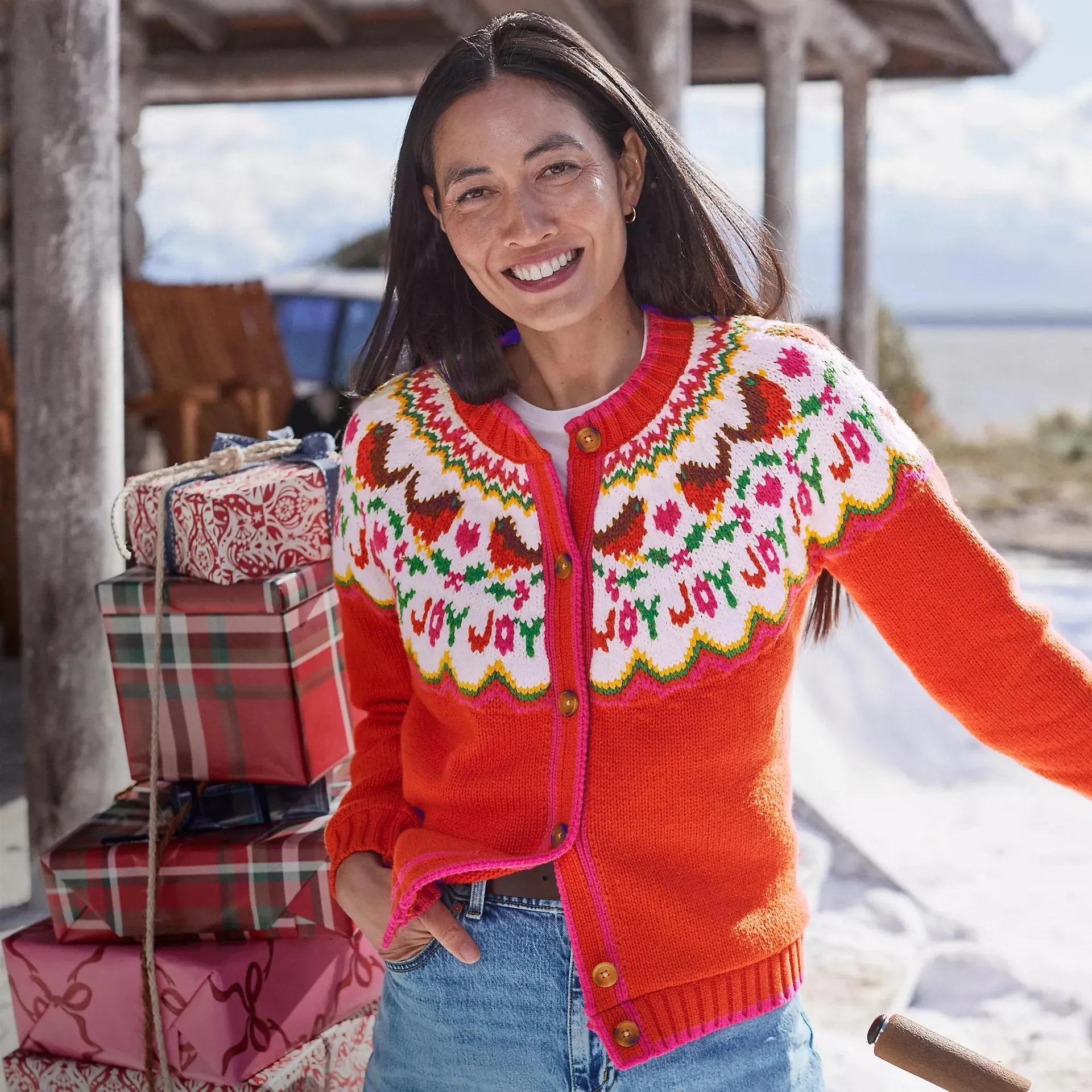 Women's Lofty Fair Isle Cardigan Sweater