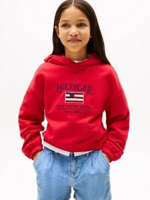 Kids' Sequin Flag Logo Hoodie