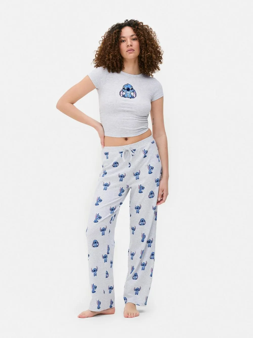 Disney’s Stitch Ribbed Wide Leg Pajama Pants