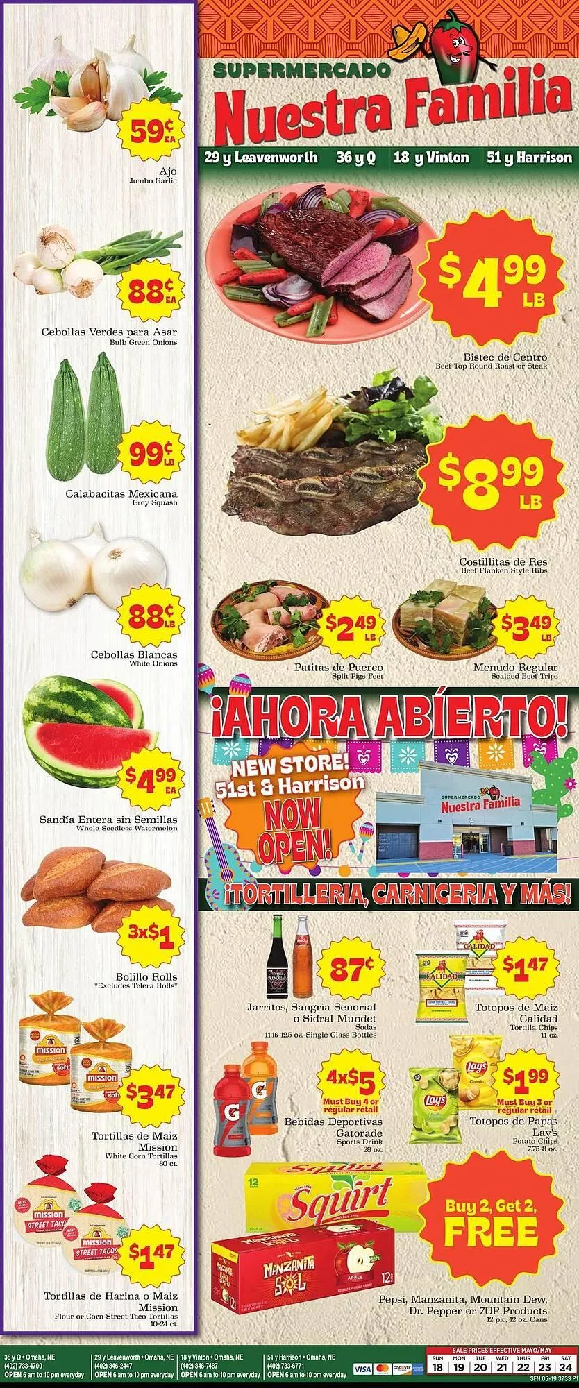 Weekly ad Supermercado Nuestra Familia Weekly Ad from May 18 to May 24 2025 - Page 1