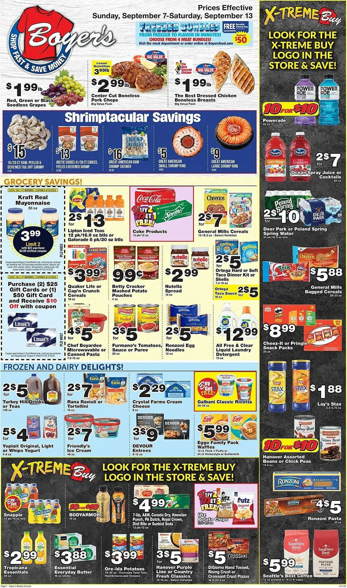 Weekly ad Boyer's Food Markets weekly ad from September 7 to September 13 2025 - Page 1