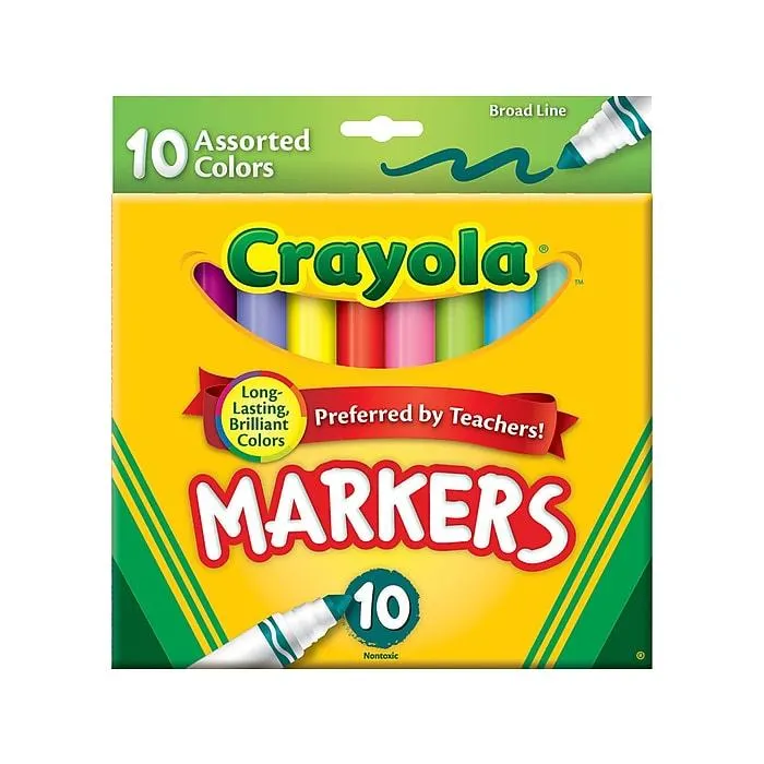 Broad Tip, Assorted, 10/Pack (58-7725)