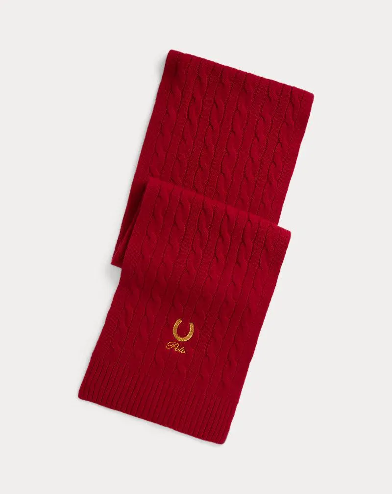 Cable-Knit Wool Scarf