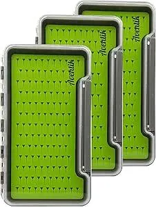 3 PC Fly Fishing Box Silicone Super Slim Waterproof Fly Fishing Tackle Trays Box Best Pocket Storage 7.36"X4.02"X0.63"(waterproof)