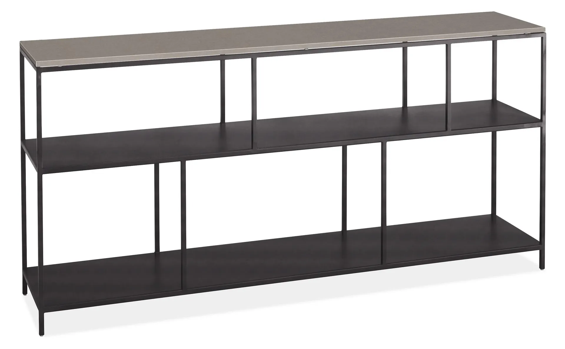 Bowen 60w 12d 29h Console Table in Natural Steel w/Fog Top