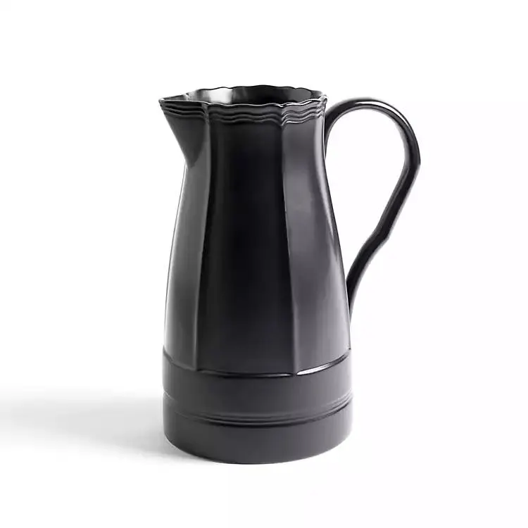 Black Stoneware Pitcher Vase
