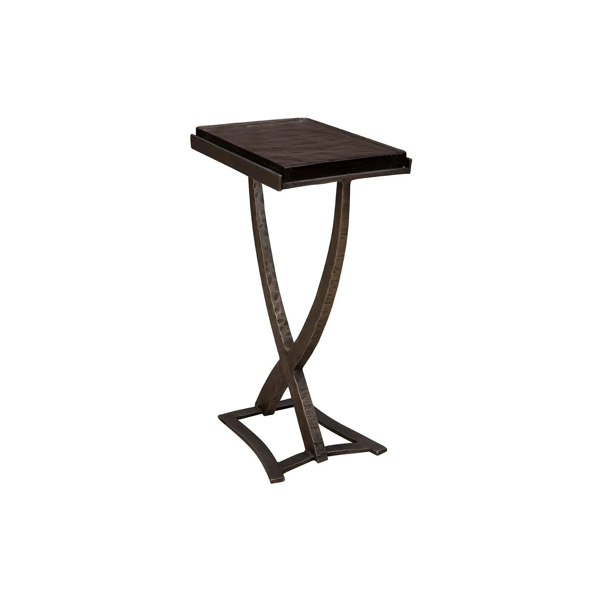 Calabria Hammered Metal Accent Table