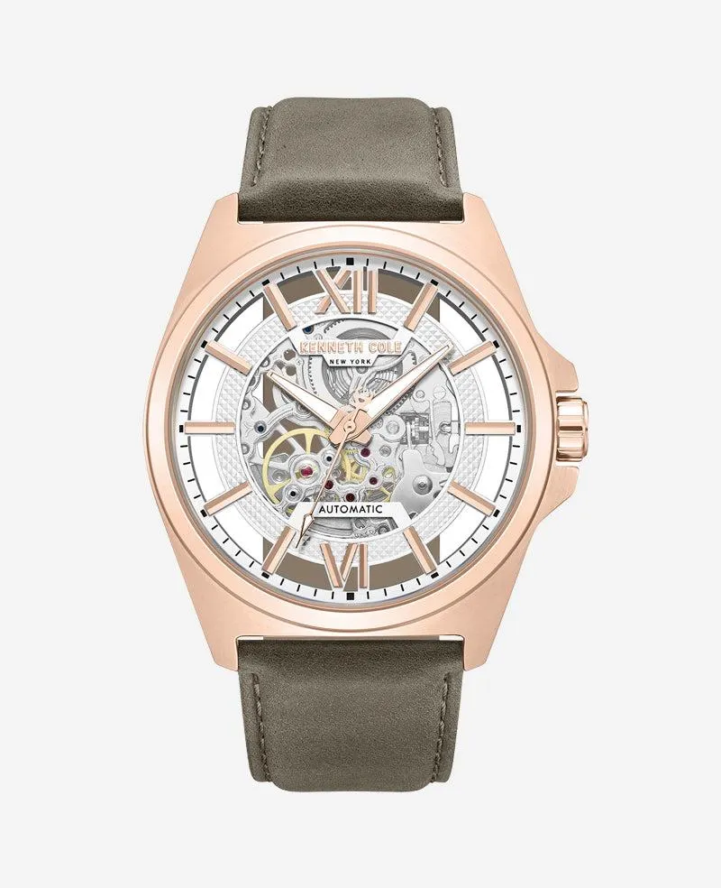 Skeleton Automatic Strap Watch