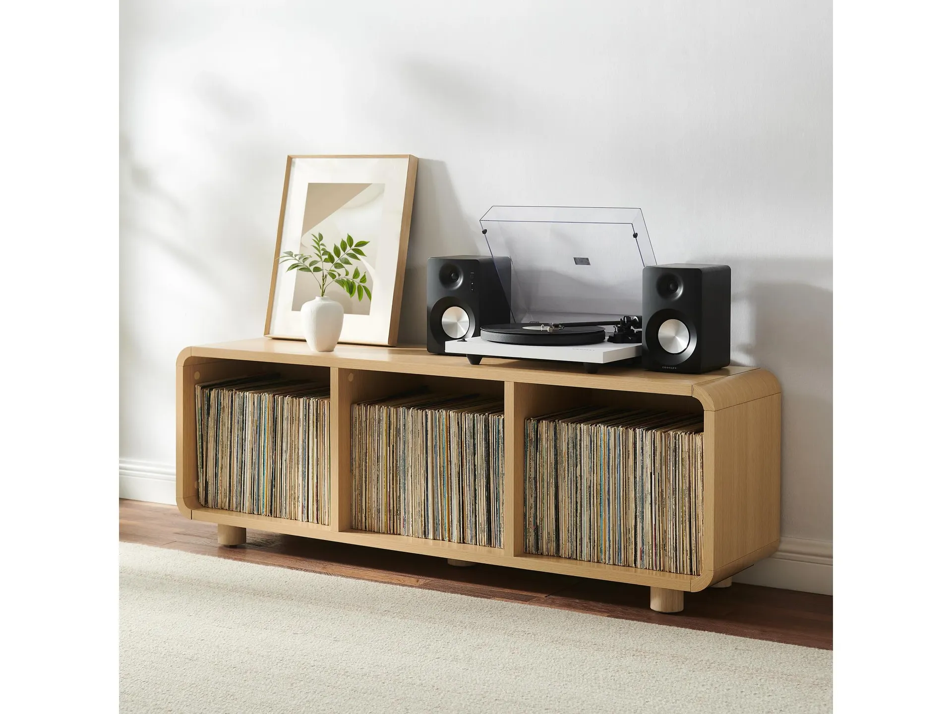 Crosley Furniture Zoe 60" Record Storage Accent Console