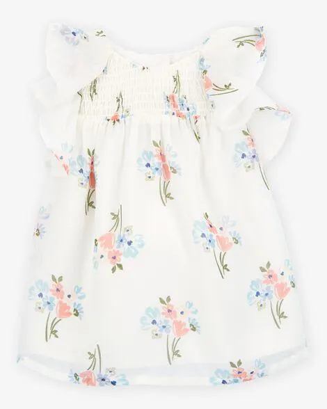Baby Floral Dress - Ivory