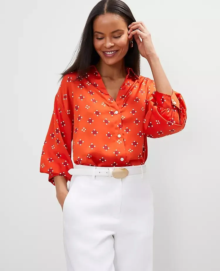 Geo Blouson Sleeve Shirt