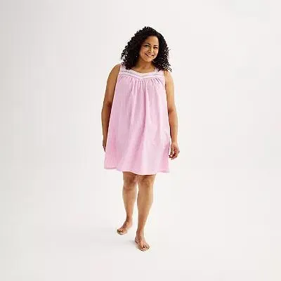 Plus Size Croft & Barrow® Sleeveless Pintuck Sweetheart Nightgown