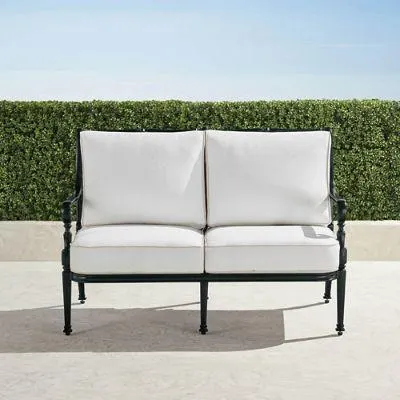 Carlisle Loveseat with Cushions in Onyx Aluminum