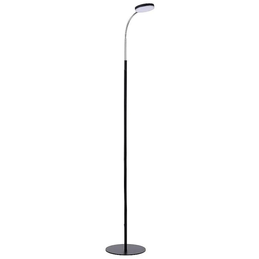 Bostitch Gooseneck LED Floor Lamp, 52" Height, Black 20-in Black Arc Floor Lamp with Plastic Shade