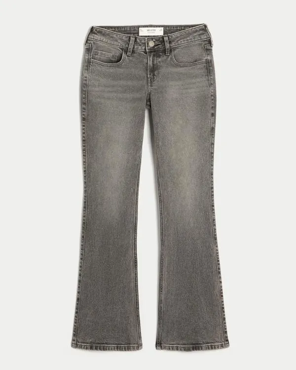Low-Rise Grey Bootcut Jeans