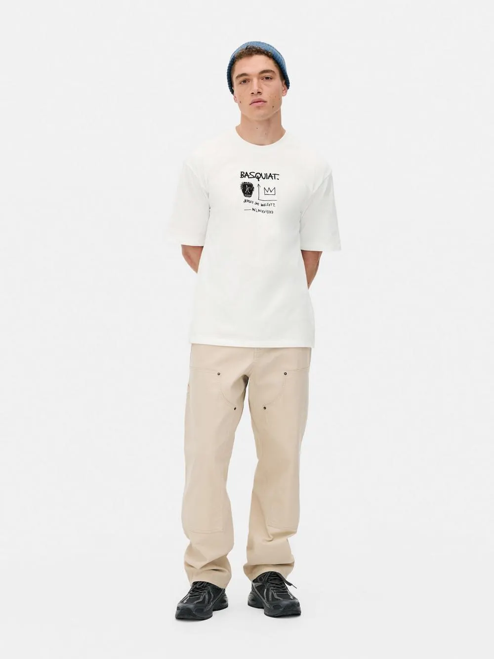 Camiseta monocromática de manga corta de Basquiat