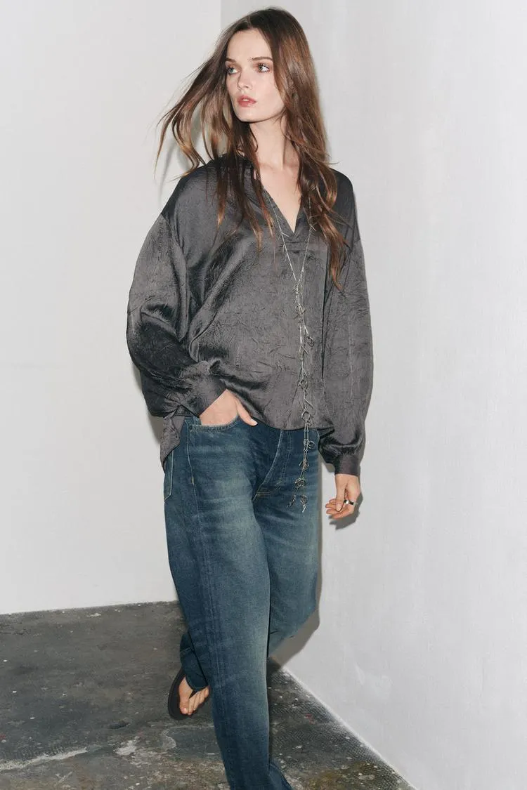 WRINKLED EFFECT SHIRT ZW COLLECTION