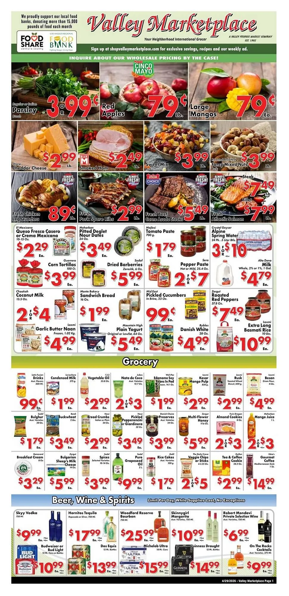 Weekly ad Valley Marketplace weekly ad from April 29 to May 5 2026 - Page 1