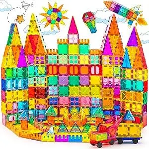 Magnetic Tiles,100PCS 3D Building Blocks, Magnets Building Set for Kids, Construction STEM Stacking Toys, Magnets Toy Gift for Toddlers, Boys and Girls