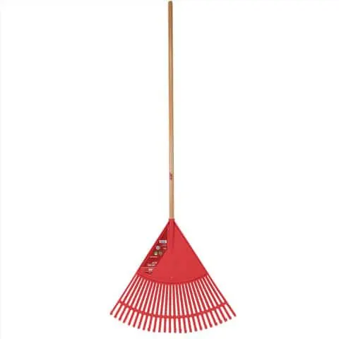 Ace 65 in. 26 Tine Poly Leaf Rake Wood Handle