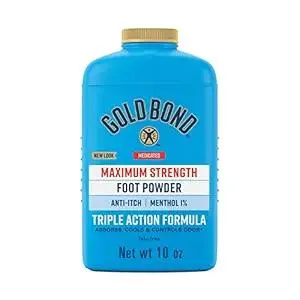 Gold Bond Medicated Talc-Free Foot Powder 10 oz., Maximum Strength Odor Control & Itch Relief