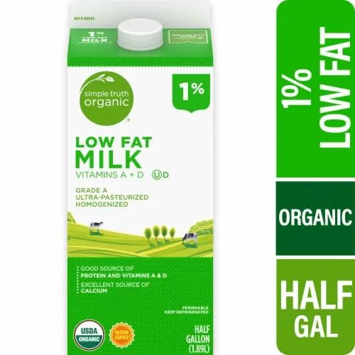 Simple Truth Organic® 1% Lowfat Milk Half Gallon