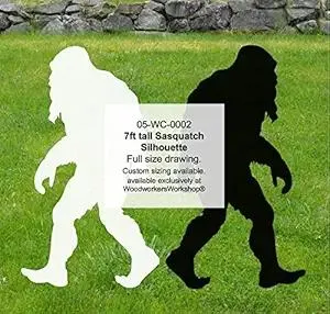 WoodworkersWorkshop Woodworking Plan to Make Your Own Bigfoot Sasquatch (Sasquit) 7ft Tall Yard Art Featuring Free TRACING Paper