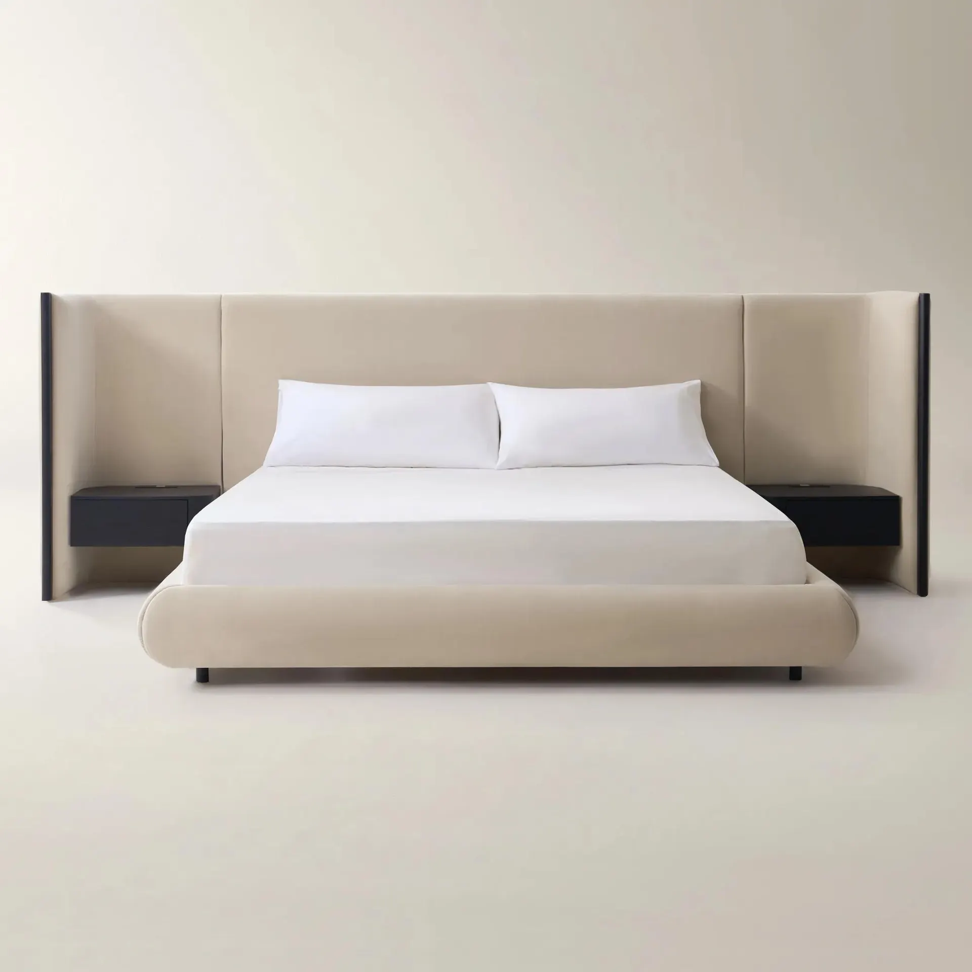 Sierra Bed With Nightstands - Oatmeal