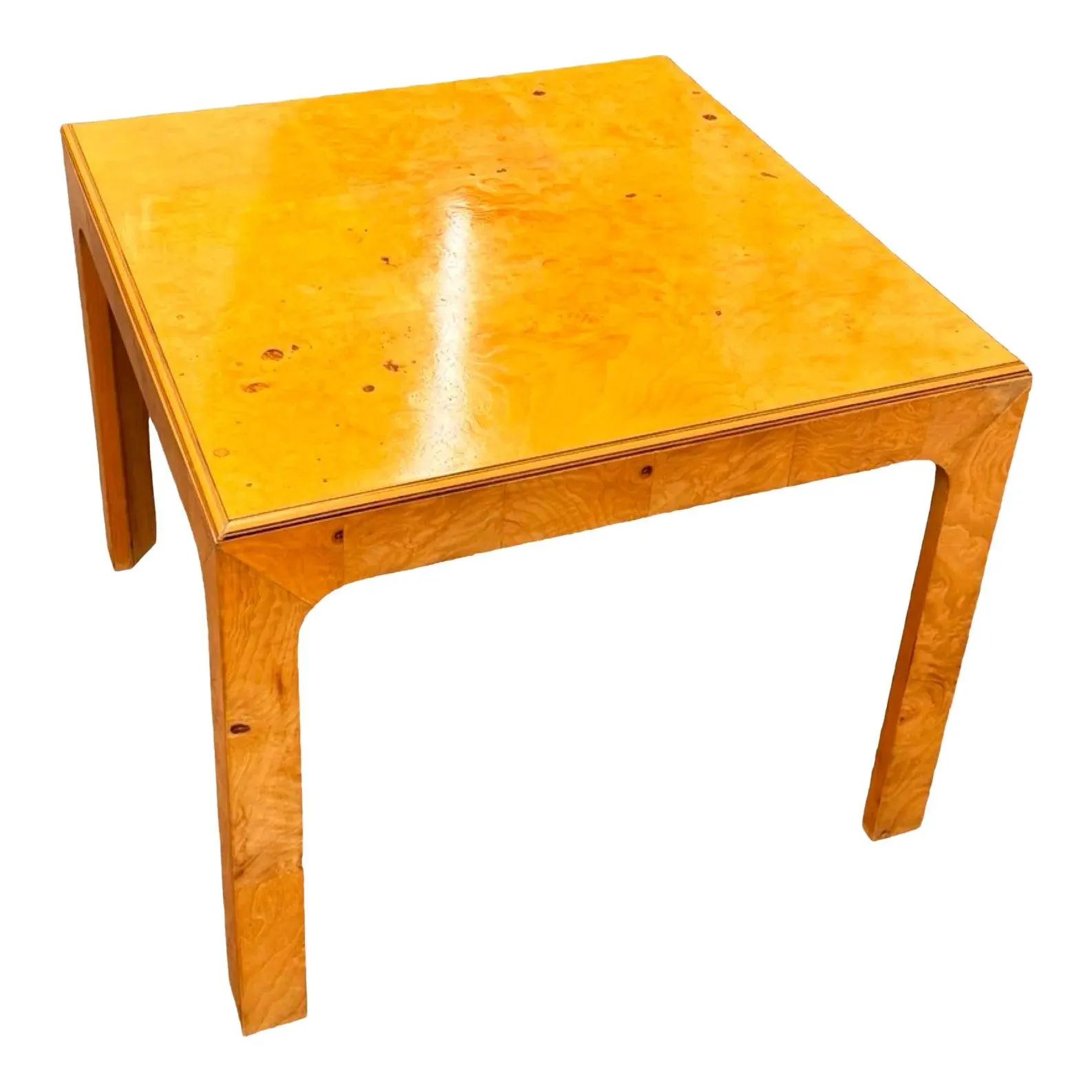 1970s Henredon Scene Two Burlwood Gaming Table.